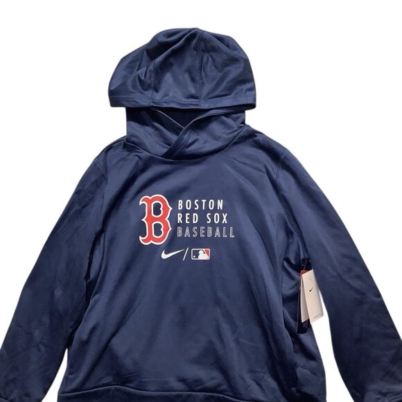 NIKE MLB Boston Red Sox Baseball Dri-Fit Therma Pullover Hoodie Size XL Navy - Picture 2 of 9